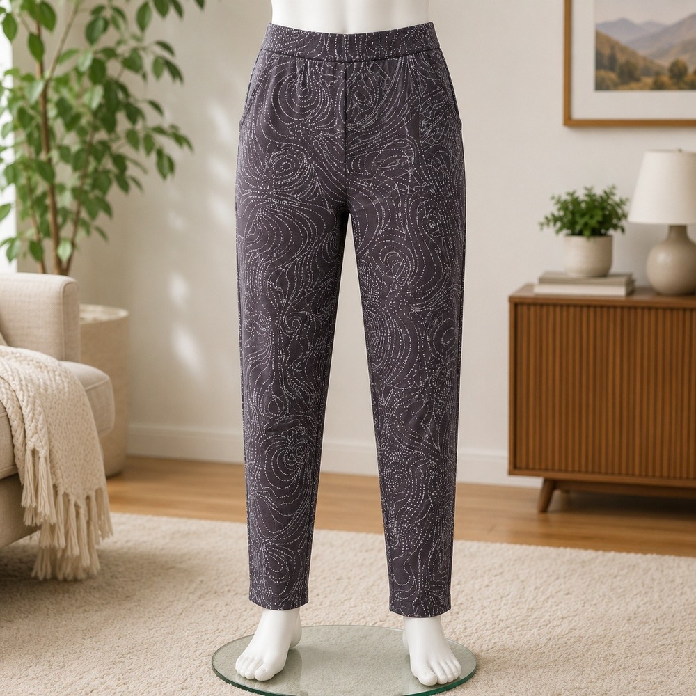 Mossimo Supply Co Leggings Womens Medium Black White‎ Swirl Dot Print Athleisure